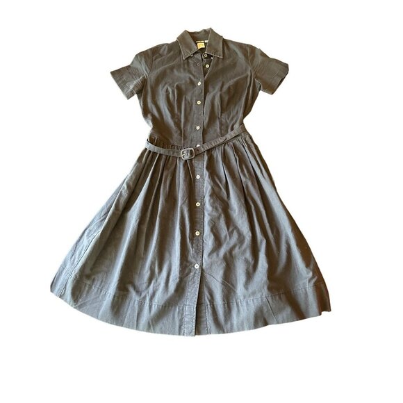 Dresses & Skirts - Vintage 1980's Navy Blue Cotton Shirt Dress Size Medium‎ Made in USA